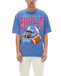 Image 1 of Buffalo Football Acid Wash Vintage Oversized Cotton T-Shirt