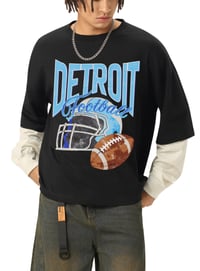 Image 1 of Detroit Football Layered Contrast Long Sleeve Shirt