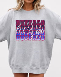Image 2 of Let's Go Buffalo Retro Crewneck Football Fans