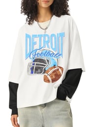 Image 2 of Detroit Football Layered Contrast Long Sleeve Shirt