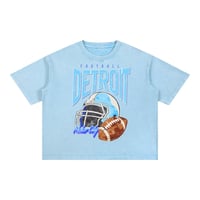 Image 2 of Detroit Football Acid Wash Boxy Cotton T-Shirt