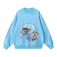 Image 2 of Retro Detroit Football Acid Wash Crewneck Motor City