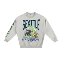 Image 2 of Seattle Football Crewneck Retro Emerald City Sweatshirt