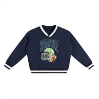 Image 2 of Seattle Football Vintage Varsity 100% Cotton Sweater