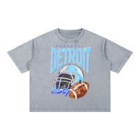 Image 4 of Detroit Football Acid Wash Boxy Cotton T-Shirt
