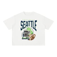 Image 4 of Seattle Football Acid Wash Boxy Cotton T-Shirt Emerald City