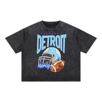 Image 5 of Detroit Football Acid Wash Boxy Cotton T-Shirt