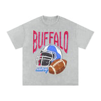 Image 4 of Buffalo Football Acid Wash Vintage Oversized Cotton T-Shirt