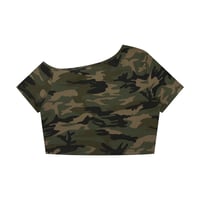 Image 5 of Women's Camo Buffalo Off Shoulder and Shorts Matching Set