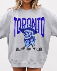 Image 5 of Retro Toronto Original Six Crewneck Skull and Hockey Stick Crossbones