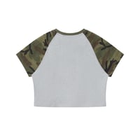 Image 5 of Buffalo Camo Raglan Crop T-Shirt