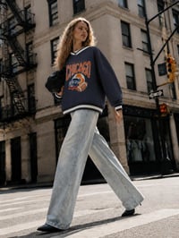 Image 2 of Chicago Football Vintage Varsity 100% Cotton Sweater Windy City