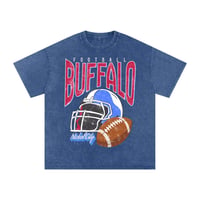 Image 5 of Buffalo Football Acid Wash Vintage Oversized Cotton T-Shirt