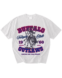 Image 5 of Buffalo Fans Tailgate Unisex Shirt Cowgirl Riding Buffalo Original Artwork