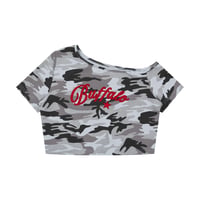 Image 6 of Women's Camo Buffalo Off Shoulder and Shorts Matching Set