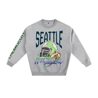 Image 6 of Seattle Football Crewneck Retro Emerald City Sweatshirt