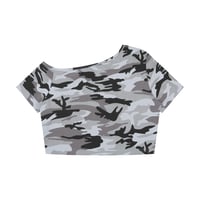 Image 7 of Women's Camo Buffalo Off Shoulder and Shorts Matching Set