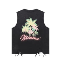 Image 1 of Miami Vice Washed Raw-Hem Tank Top