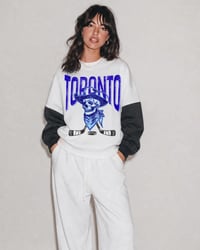Image 8 of Retro Toronto Original Six Crewneck Skull and Hockey Stick Crossbones