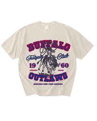 Image 7 of Buffalo Fans Tailgate Unisex Shirt Cowgirl Riding Buffalo Original Artwork