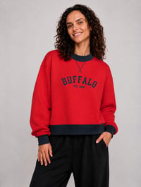 Image 8 of Buffalo Football Heritage 1960 Women’s Mock Neck Crewneck