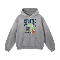 Image 9 of Seattle Football Heavyweight Sunfade Oversized Hoodie