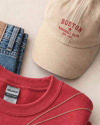 Image 1 of Boston Baseball Cap, Custom Cotton Cap with Adjustable Strap