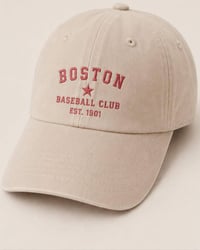 Image 2 of Boston Baseball Cap, Custom Cotton Cap with Adjustable Strap