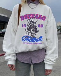 Image 5 of Buffalo Football 1960s Vintage Shirt Cowgirl Riding Buffalo