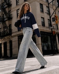 Image 6 of Women’s Toronto Hockey Cropped Lace-Panel Hoodie