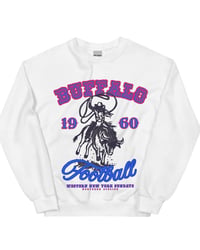 Image 7 of Buffalo Football 1960s Vintage Shirt Cowgirl Riding Buffalo