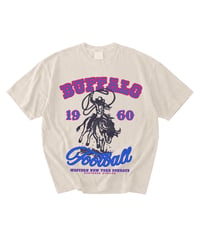 Image 8 of Buffalo Football 1960s Vintage Shirt Cowgirl Riding Buffalo