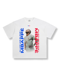 Image 1 of Kylian Mbappe Shirt, Vintage France Football Tee with Allez Les Bleus Design