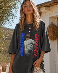 Image 3 of Kylian Mbappe Shirt, Vintage France Football Tee with Allez Les Bleus Design