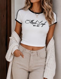 Image 3 of Toronto Maple Leafs Two Tone Crop Top
