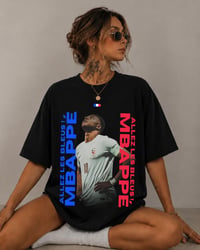 Image 5 of Kylian Mbappe Shirt, Vintage France Football Tee with Allez Les Bleus Design