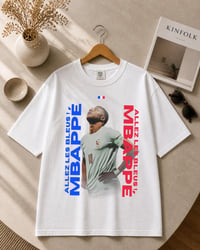 Image 7 of Kylian Mbappe Shirt, Vintage France Football Tee with Allez Les Bleus Design