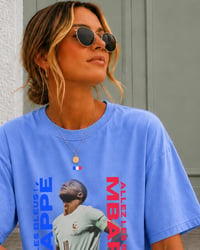 Image 9 of Kylian Mbappe Shirt, Vintage France Football Tee with Allez Les Bleus Design