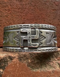Image 2 of WL&A Handmade Heavy Ingot Old Style Whirling Log Cuff - 1 1/8 width - Size 7 to 7.5" Wrist
