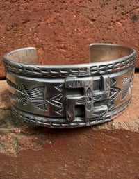 Image 1 of WL&A Handmade Heavy Ingot Old Style Whirling Log Cuff - 1 1/8 width - Size 7 to 7.5" Wrist