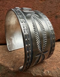Image 5 of WL&A Handmade Heavy Ingot Old Style Whirling Log Cuff - 1 1/8 width - Size 7 to 7.5" Wrist