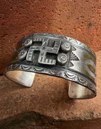 Image 1 of WL&A Handmade Heavy Ingot Old Style Whirling Log Medicine Cuff - 1 1/8 width - Size 6.5" to 7" Wrist