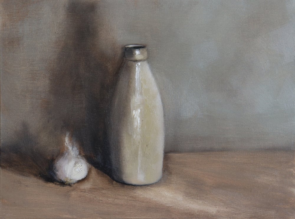 Image of Nature morte à l'ail et à la bouteille
