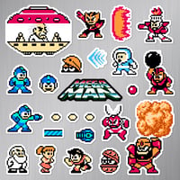 Image 2 of Mega Man Sticker/Magnet Sets (24 Pieces) 