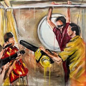 NOW THE LEG EH ORIGINAL PAINTING - 30x30"