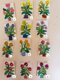 12 little potted plants 