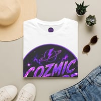 Image 2 of Cosmic Culture Graphic Shirt — Purple Galaxy Lightning Logo