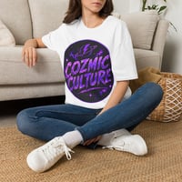 Image 3 of Cosmic Culture Graphic Shirt — Purple Galaxy Lightning Logo