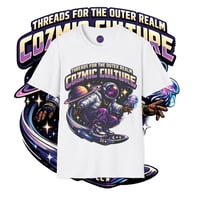 Image 1 of Cosmic Culture Graphic Shirt — 'Threads for the Outer Realm' Astronaut Space 