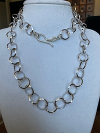 Image 3 of Lightweight silver circles necklace